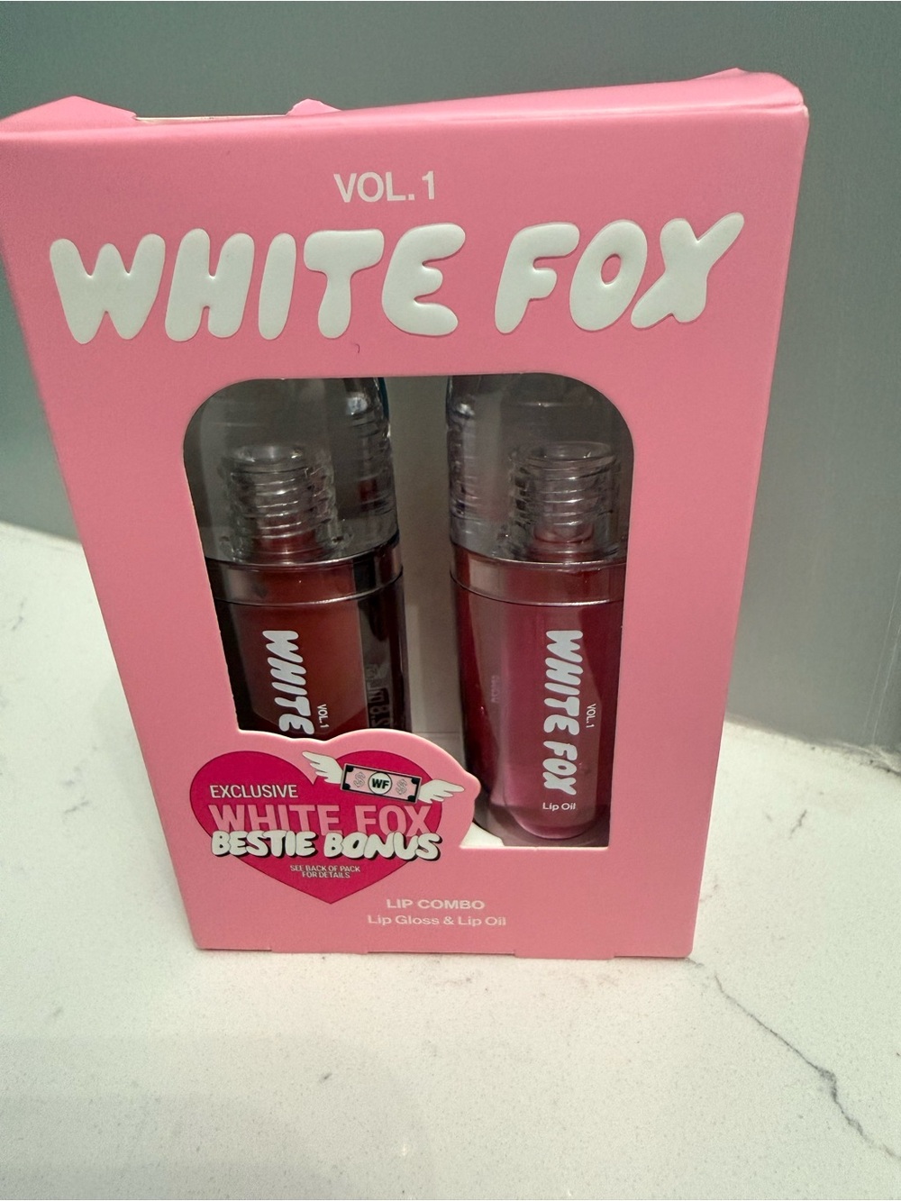 White fox Vol.1 Pink Lip Gloss & Lip Oil Duo. New sealed